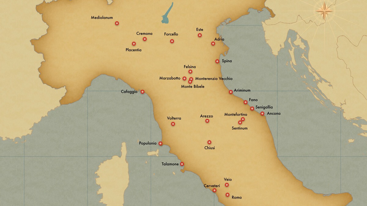 Estruscan settlements map